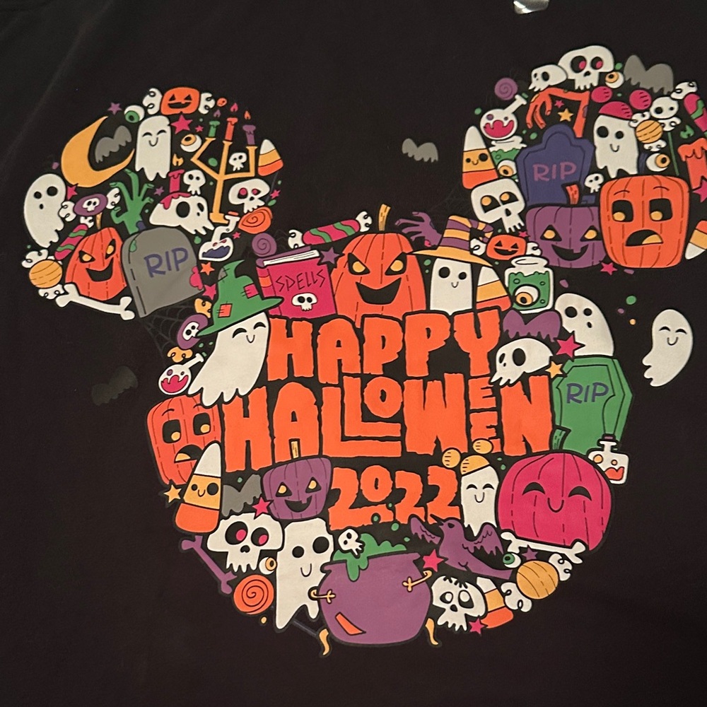 Disney Halloween 2022  Short Sleeve T-Shirt - Black and Orange